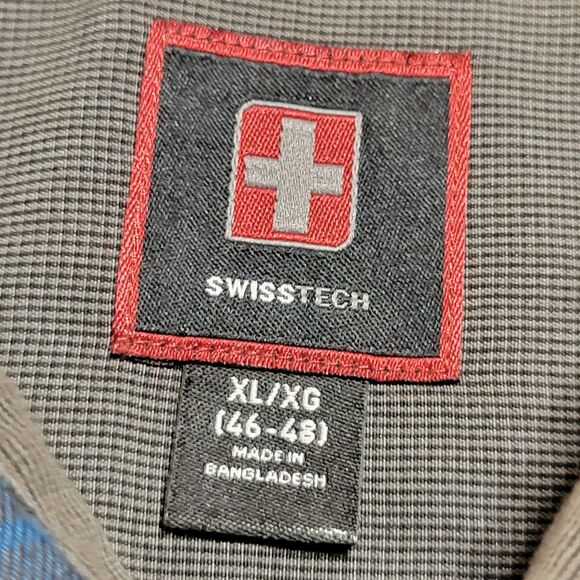 Swiss Tech Full Button LS Shirt Red & Blue Plaid - Size XL (46-48) - Picture 4 of 5